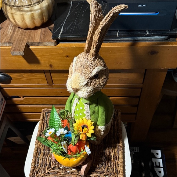 Source Unknown Other - Sisal Bunny 🐰 with wheelbarrow BNIB SO CUTE